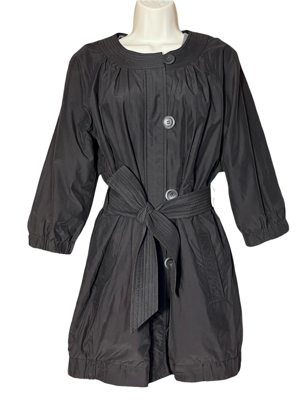 Vince Belted Trench Coat Jacket Lightweight Anorak Bubble Minimalist Sz S